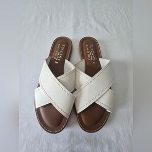 Tuscany Leather White Cross-Strap Sandals